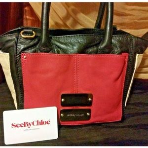 Excellent Condition Authentic See by Chloe Handbag Shoulder bag Tricolour Purse